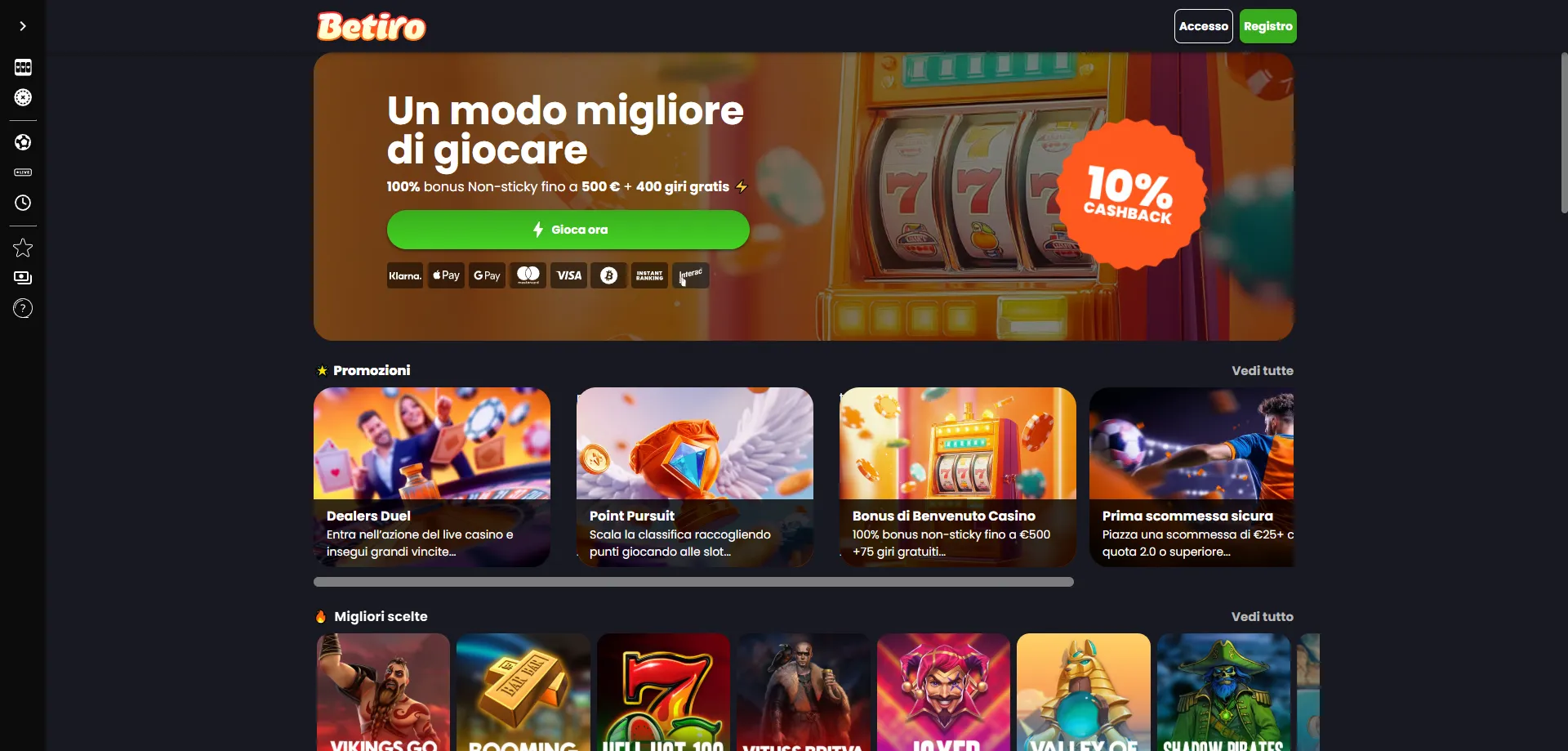 Betiro Casino mobile app esperienza di gioco su smartphone e tablet
