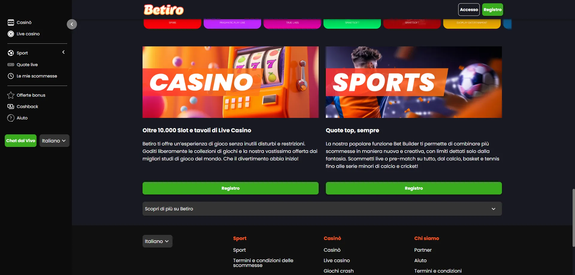 Betiro Casino deposito sicuro e metodi di pagamento disponibili in Italia